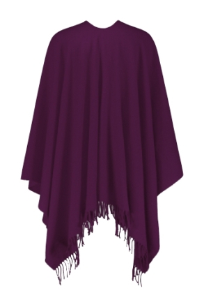 Вълнено пончо Pulcra Stelvio 145х150, Тъмнолилаво