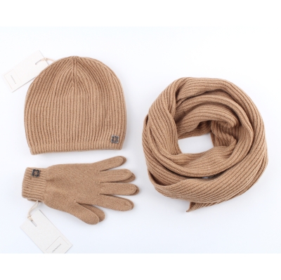 Set eșarfă, pălărie și mănuși pentru bărbați din lână și cașmir Granadilla JG5190 & 5191 & 5192, cămilă