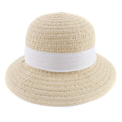 Дамска лятна шапка HatYou CEP0423, Бяла лента