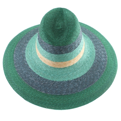 Pălărie de vară cu boruri largi Raffaello Bettini RB 22/20040, Verde/Albastru