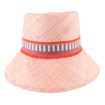 Summer straw hat Raffaello Bettini RB 22/21202C, Light coral