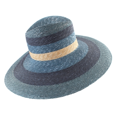 Ladies' wide-brimmed summer hat Raffaello Bettini RB 22/20040, Blue/Dark blue