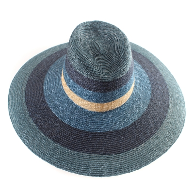 Ladies' wide-brimmed summer hat Raffaello Bettini RB 22/20040, Blue/Dark blue