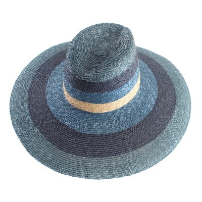 Pălărie de paie de vară cu boruri largi Raffaello Bettini RB 22/20040, Bleumarin/Albastre