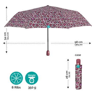 Ladies' automatic Open-Close umbrella Perletti Time 26250, Purple spots