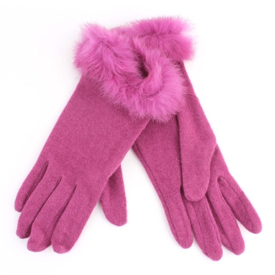 Mănuși de lână pentru femei MESS GL0318, Cyclamen