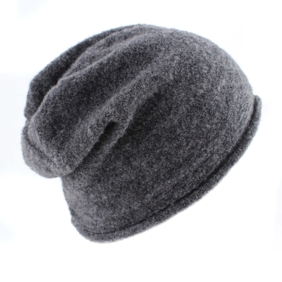 Pălărie tricotată și eșarfă rotundă pentru femei Fratelli Talli FT1947/1948, Gri închis