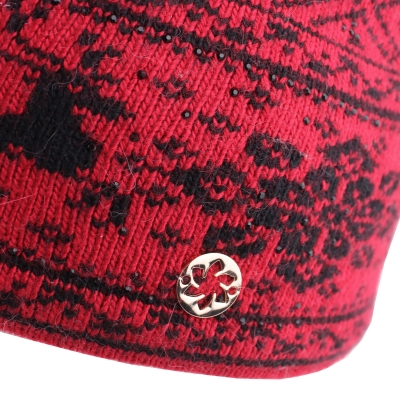 Pălărie tricotată pentru femei Granadilla JG5274, Roșu/negru