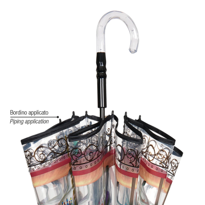 Umbrelă de golf automată transparentă pentru femei Perletti Time 26290, Carousel