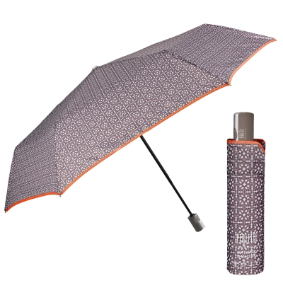 Ladies' flat automatic Open-Close umbrella Perletti Technology 21749, Beige