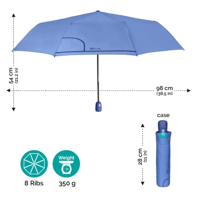 Ladies' automatic Open-Close umbrella Perletti Time 26294, Blue-purple