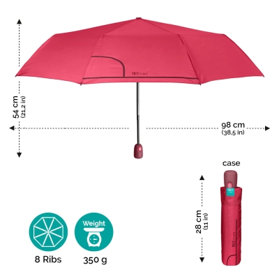 Ladies' automatic Open-Close umbrella Perletti Time 26294, Red