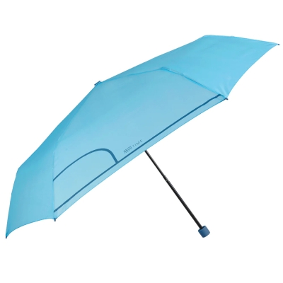 Ladies' manual Extraslim umbrella Perletti Time 26296, Light blue
