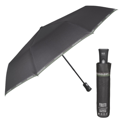 Men's automatic Open-Close umbrella Perletti Technology 21765, Black