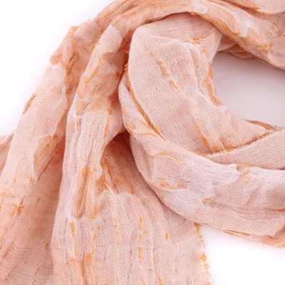 Summer scarf Pulcra Rugby, 42x180 cm, Orange/White