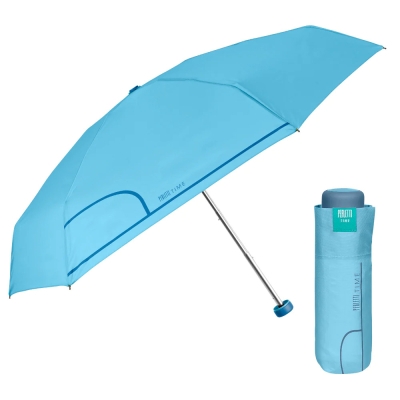 Ladies' manual mini umbrella Perletti Time 26295, Light blue