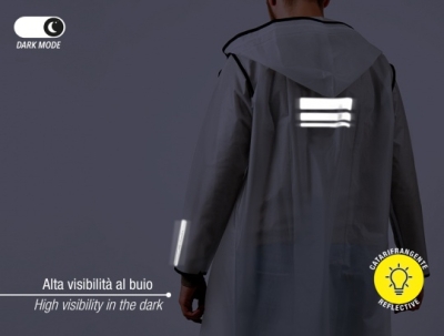 Men's raincoat Perletti Travel 14210-11-12, Translucent/Black edging