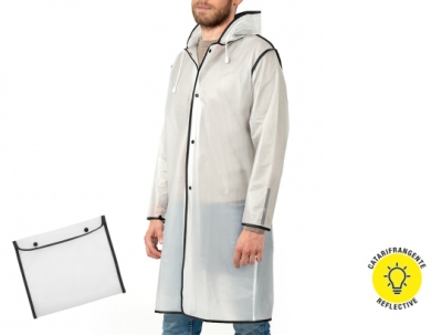 Men's raincoat Perletti Travel 14210-11-12, Translucent/Black edging