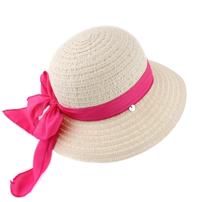 Ladies' summer hat HatYou CEP0423, Cyclamen ribbon