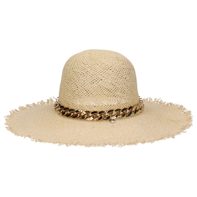 Ladies' Summer Wide Brim Hat HatYou CEP0796, Natural/Golden