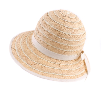 Pălărie de vară din rafie pentru femei Fratelli Mazzanti FM 8138, Natural/Ecru