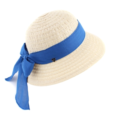 Ladies' summer hat HatYou CEP0423, Blue ribbon