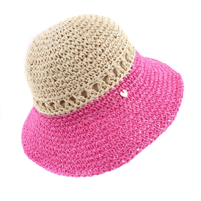 Ladies' summer hat HatYou CEP0793, Natural/Cyclamen