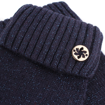 Mănuși lurex tricotate pentru femei Granadilla JG5259, Albastru închis