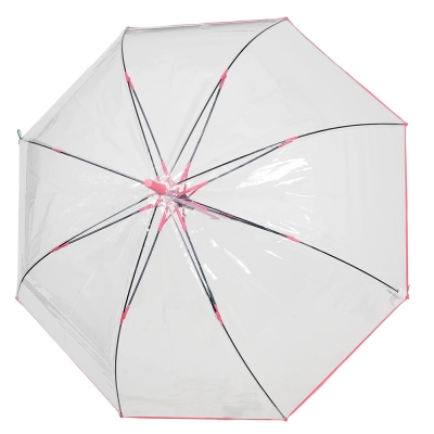 Ladies' Transparent Automatic Golf Umbrella Perletti Time 26333, Transparent/Pink