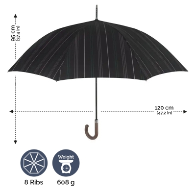 Men's Automatic Golf Umbrella Perletti Technology 21709,  Grey/Striped
