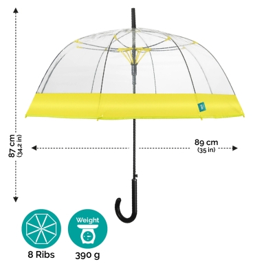 Umbrelă de golf automată transparentă pentru feme Perletti Time 26137i, Transparentă/Ciclamen